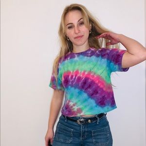 Gildan Tie Dye Cropped SS Tee